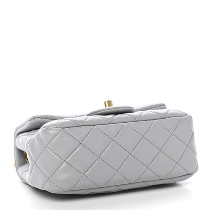 Chanel Lambskin Quilted Mini Pearl Crush Flap Light Grey 4 of 9