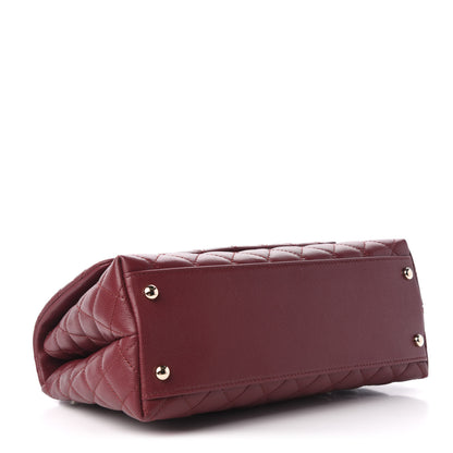 Chanel Caviar Quilted Small Coco Handle Flap Burgundy 5 of 11