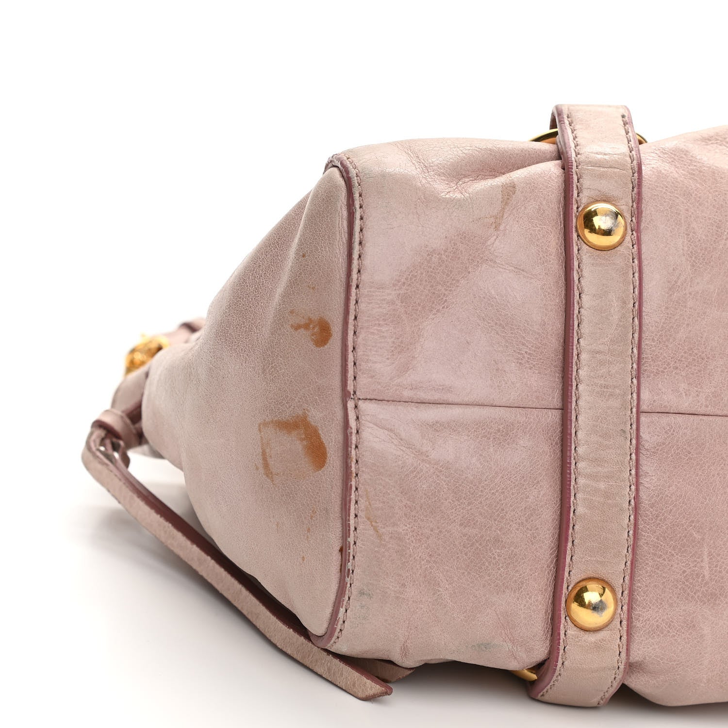 Miu Miu Vitello Lux Gathered Tote Mughetto 13 of 14