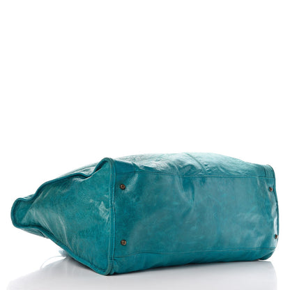 Balenciaga Agneau Classic Hardware Weekender Turquoise 4 of 23