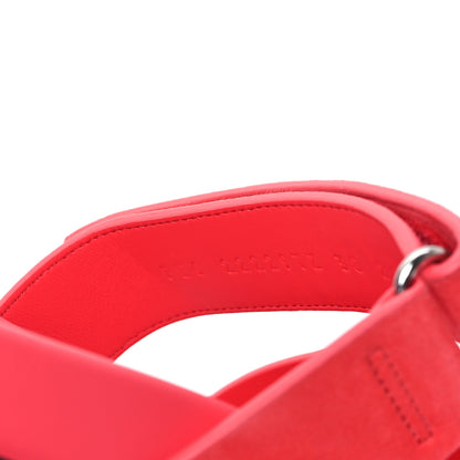 Hermes Suede Goatskin Womens Chypre Sandals 38 Rose Vermillon 8 of 9