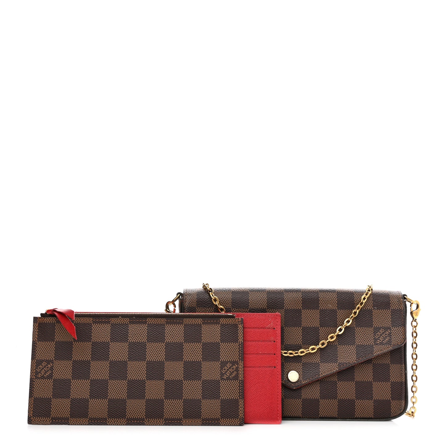 Damier Ebene Pochette Felicie Chain Wallet