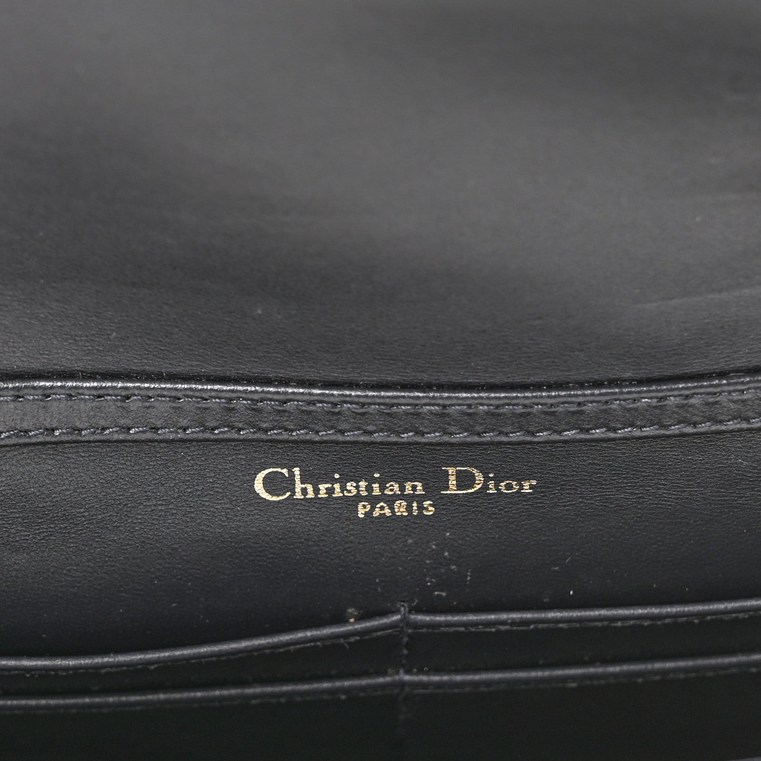 Christian Dior Metallic Patent Micro-Cannage Diorama Wallet on Chain Pouch Gold 5 of 8