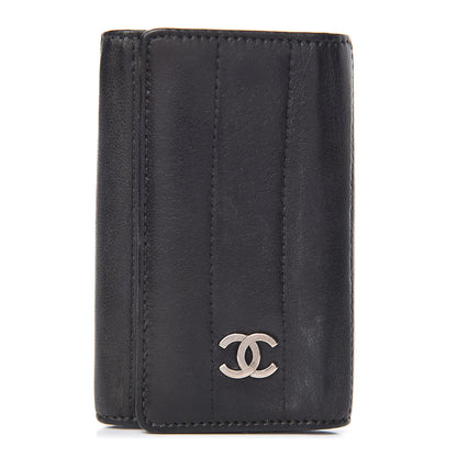 Chanel Lambskin Vertical Quilted 6 Key Holder Black 1 of 16