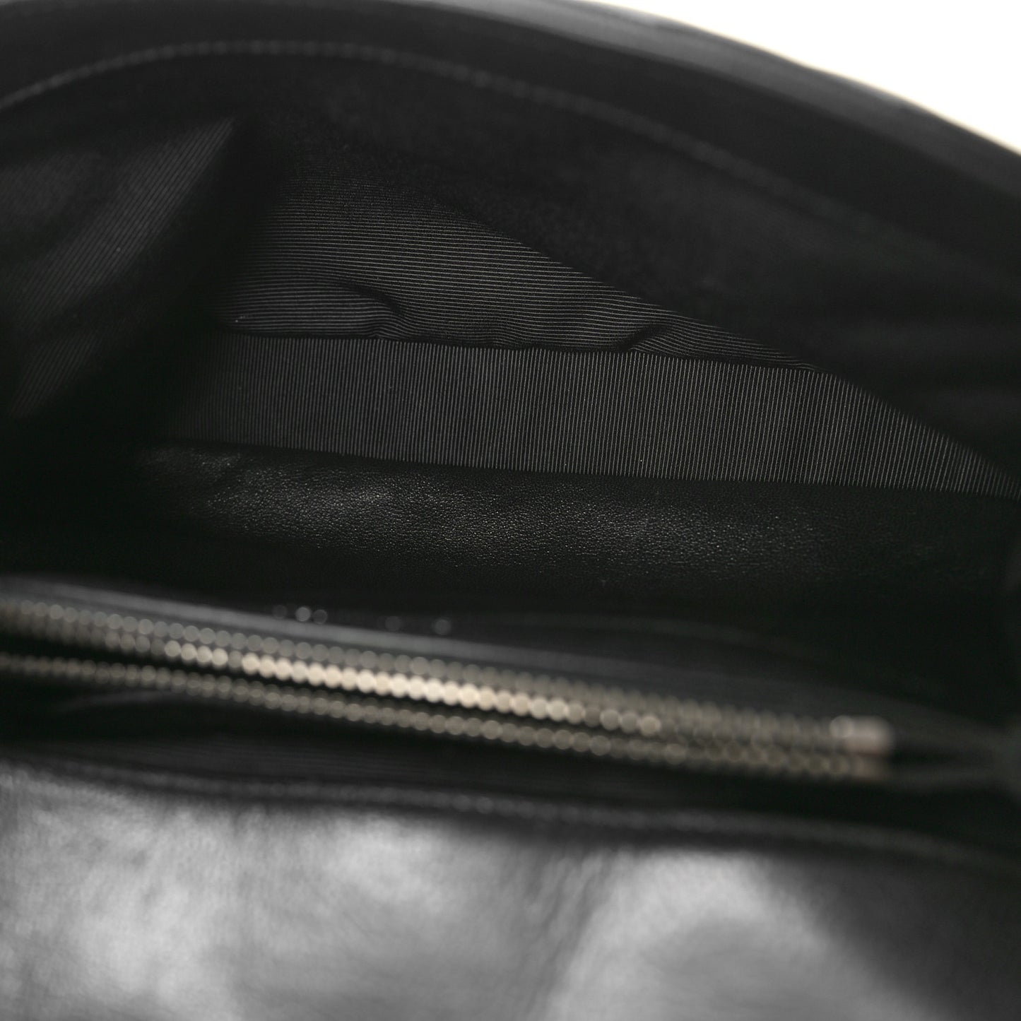 Sheepskin Matelasse Chevron Monogram Medium College Bag Black