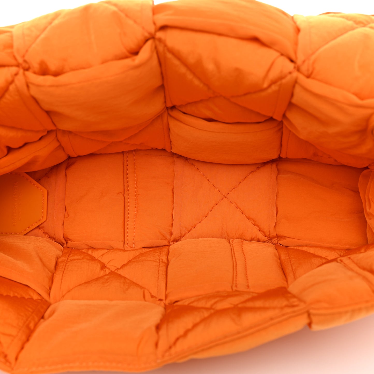 Nylon Intrecciato Padded Tech Cassette Bag Orange