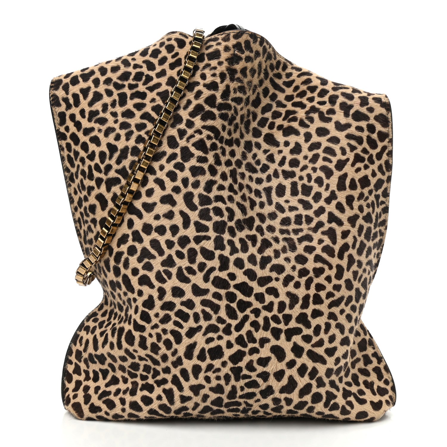 Saint Laurent Pony Effect Calfskin Giraffe Print Small Suzanne Hobo Natural 3 of 11