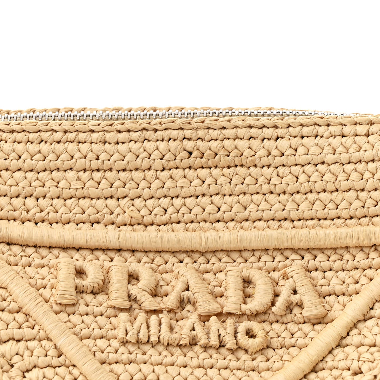 Yarn Raffia Effect Crochet Triangle Shoulder Bag Naturale