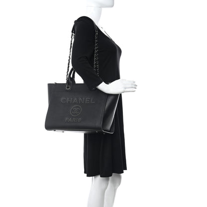 Chanel Caviar Small Studded Deauville Tote Black 2 of 9