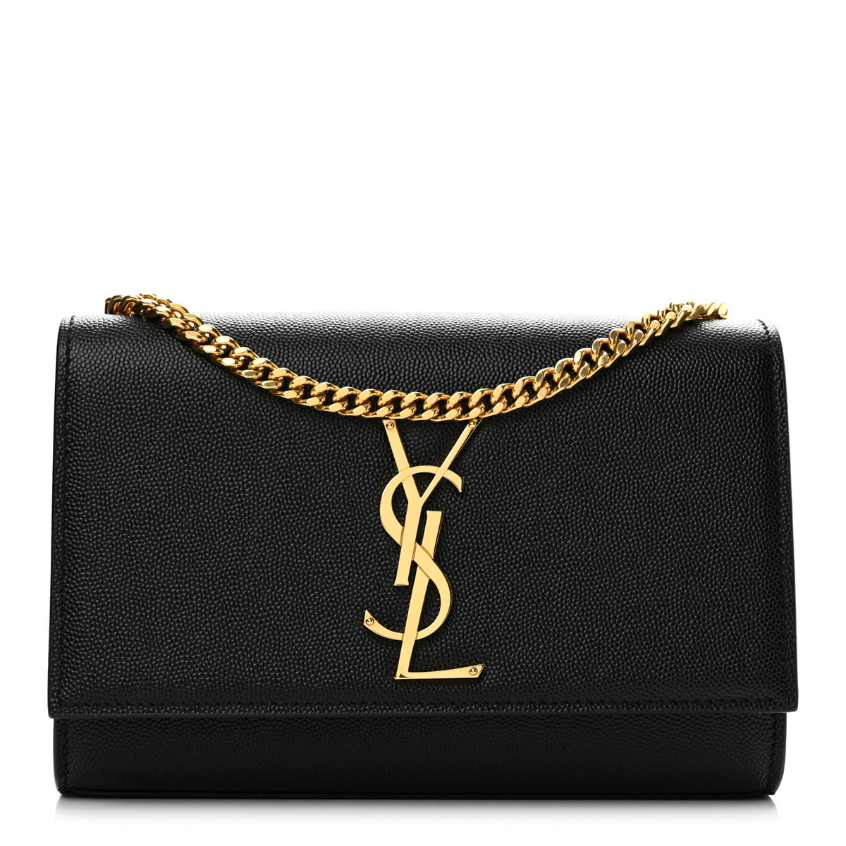 Saint Laurent Grain De Poudre Small Monogram Kate Satchel Black 1 of 10