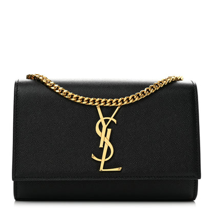 Saint Laurent Grain De Poudre Small Monogram Kate Satchel Black 1 of 10