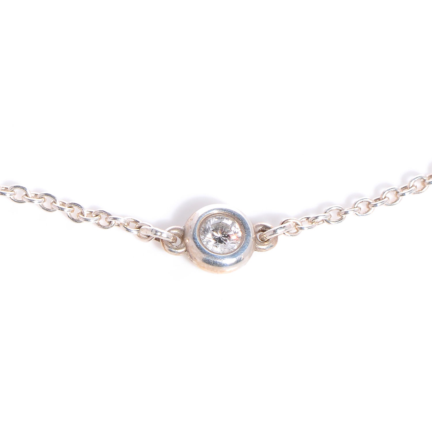 Tiffany Sterling Silver Diamond .05ct Elsa Peretti Diamonds by the Yard Bracelet 3 of 6