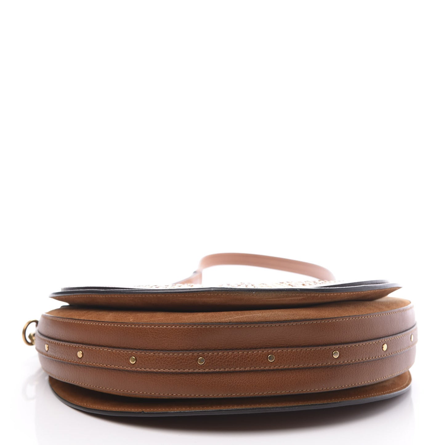Calfskin Suede Raffia Medium Pixie Bag Caramel