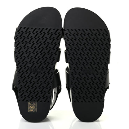 Hermes Calfskin Womens Takara Sandals 38.5 Black 5 of 8