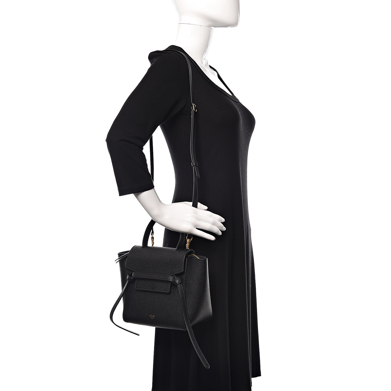 Celine Grained Calfskin Nano Belt Bag Black 2 of 10