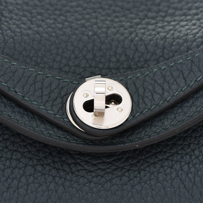 Hermes Taurillon Clemence Mini Lindy 20 Vert Cypress 8 of 10
