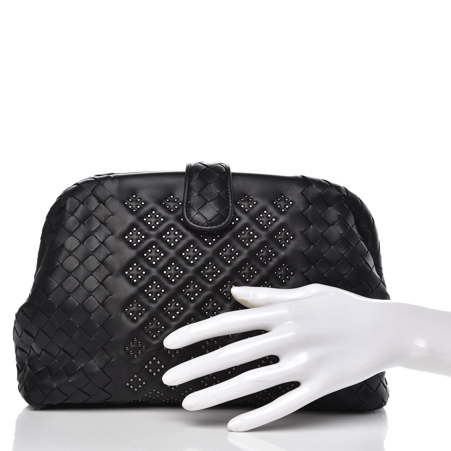 Nappa Intrecciato Studded The Lauren 1980 Clutch Black