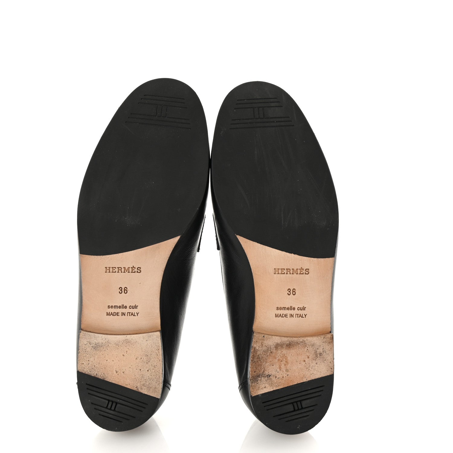 Hermes Calfskin Womens Colette Loafers 36 Black 6 of 10