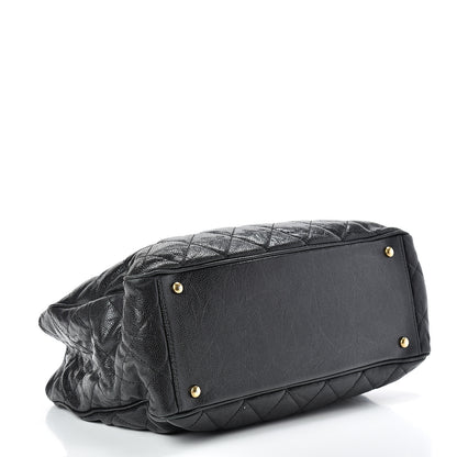 Chanel Crumpled Grained Calfskin Quilted CC Crave Tote Black 3 of 16