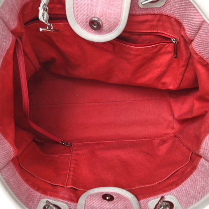 Chanel Canvas Medium Deauville Tote Pink 5 of 14