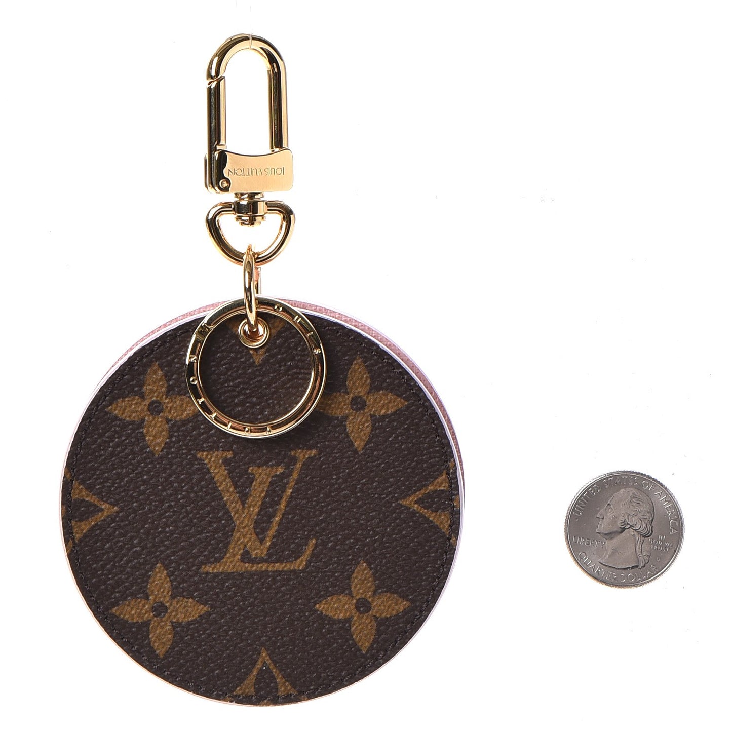 Monogram LV Mirror Bag Charm Key Holder Rose Ballerine
