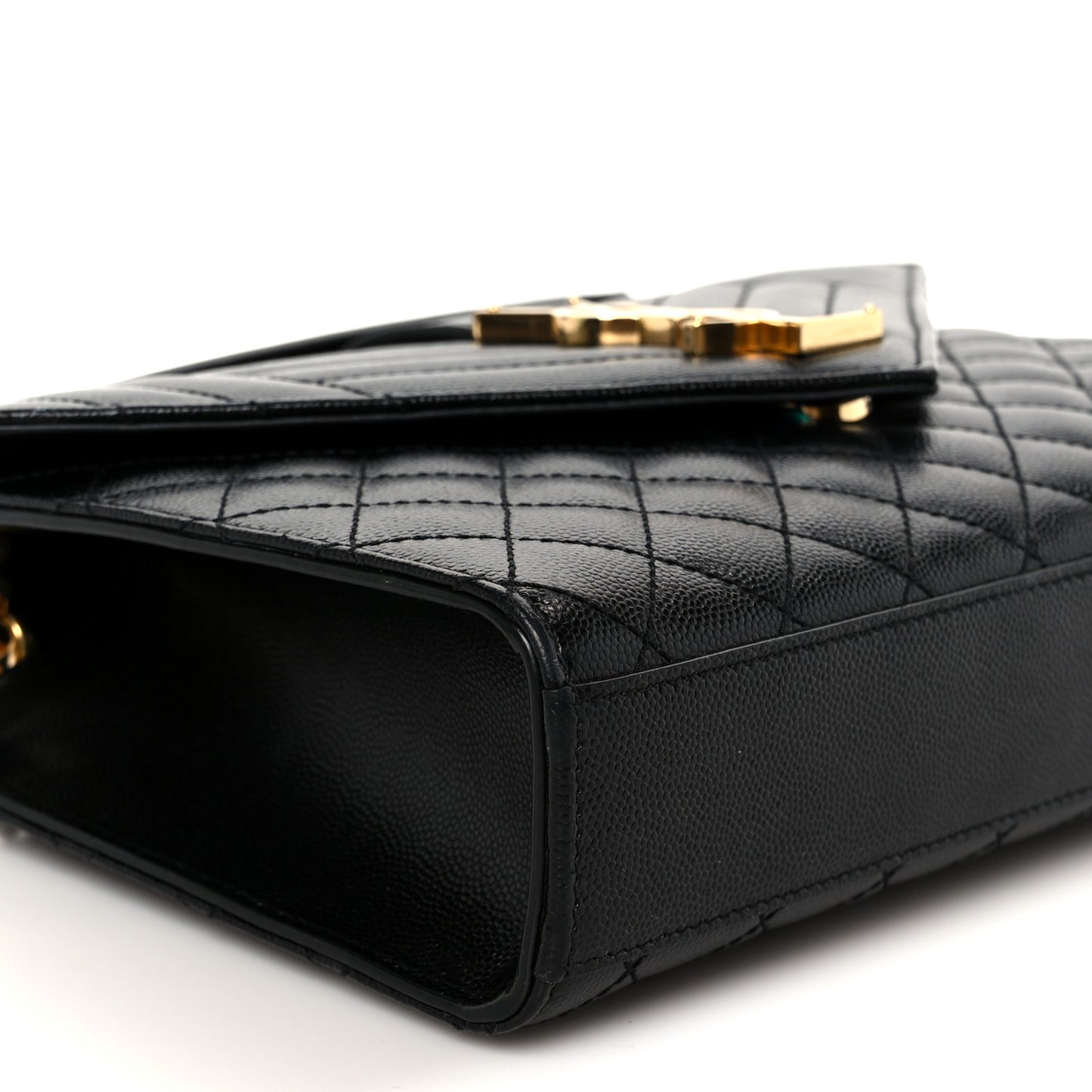 Grain De Poudre Textured Mixed Matelasse Triquilt Medium Monogram Satchel Black