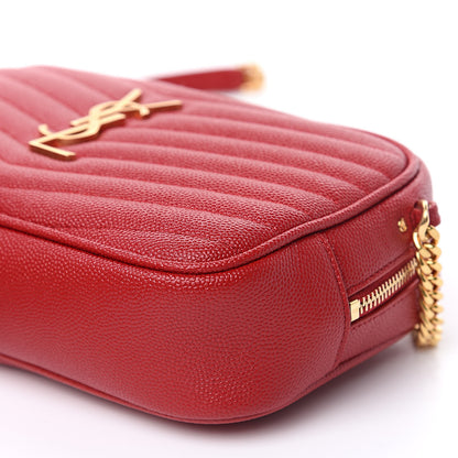 Saint Laurent Grain De Poudre Matelasse Monogram Mini Lou Camera Bag Eros Red 9 of 10