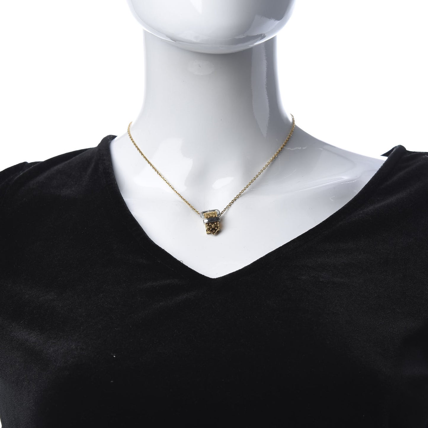 Nanogram Buckle Pendant Necklace Gold