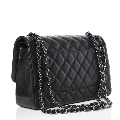 Chanel Iridescent Caviar Quilted Jumbo Double Flap Black 3 of 12