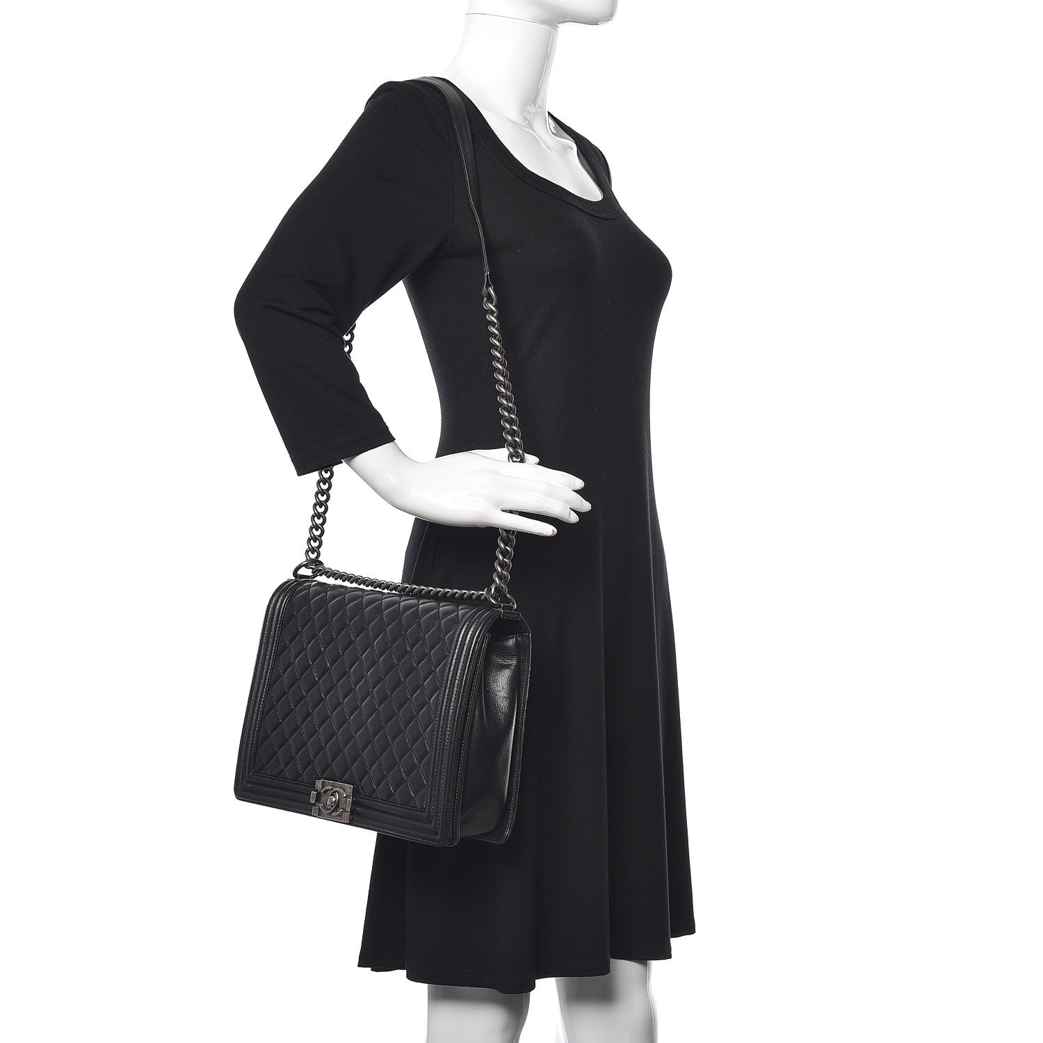 Chanel Calfskin Quilted Large Boy Flap Black 2 of 20