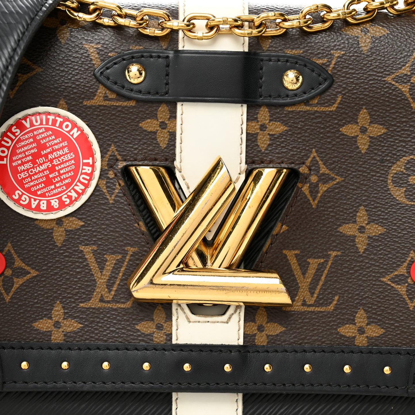 Epi Monogram Complice Trunks and Bags Twist Shoulder Bag MM Black