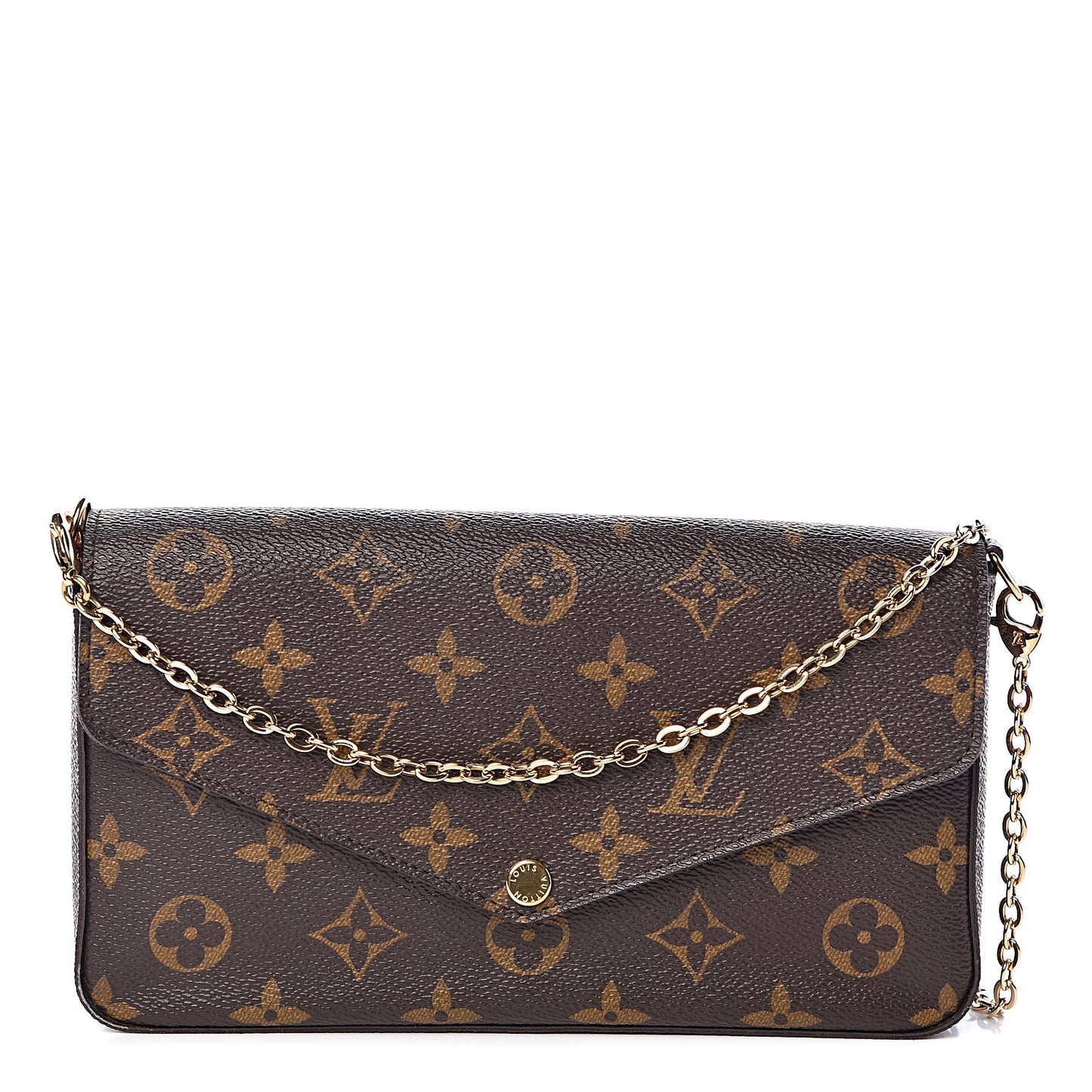 Monogram Pochette Felicie Chain Wallet Fuchsia