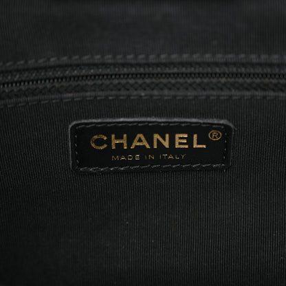 Chanel Calfskin Quilted Chain Lines Shopping Tote Black 6 of 12