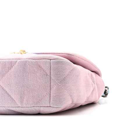 Chanel Denim Quilted Medium Chanel 19 Flap Blue Pink 10 of 10