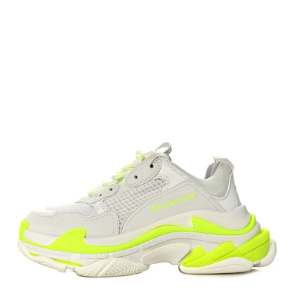 Balenciaga Fabric Mesh Womens Triple S Sneakers 37 Fluo Yellow White Grey 1 of 7