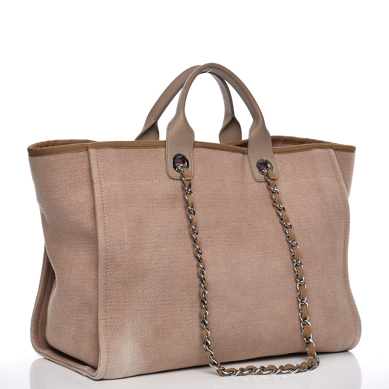 Chanel Canvas Large Deauville Tote Ecru 3 of 12