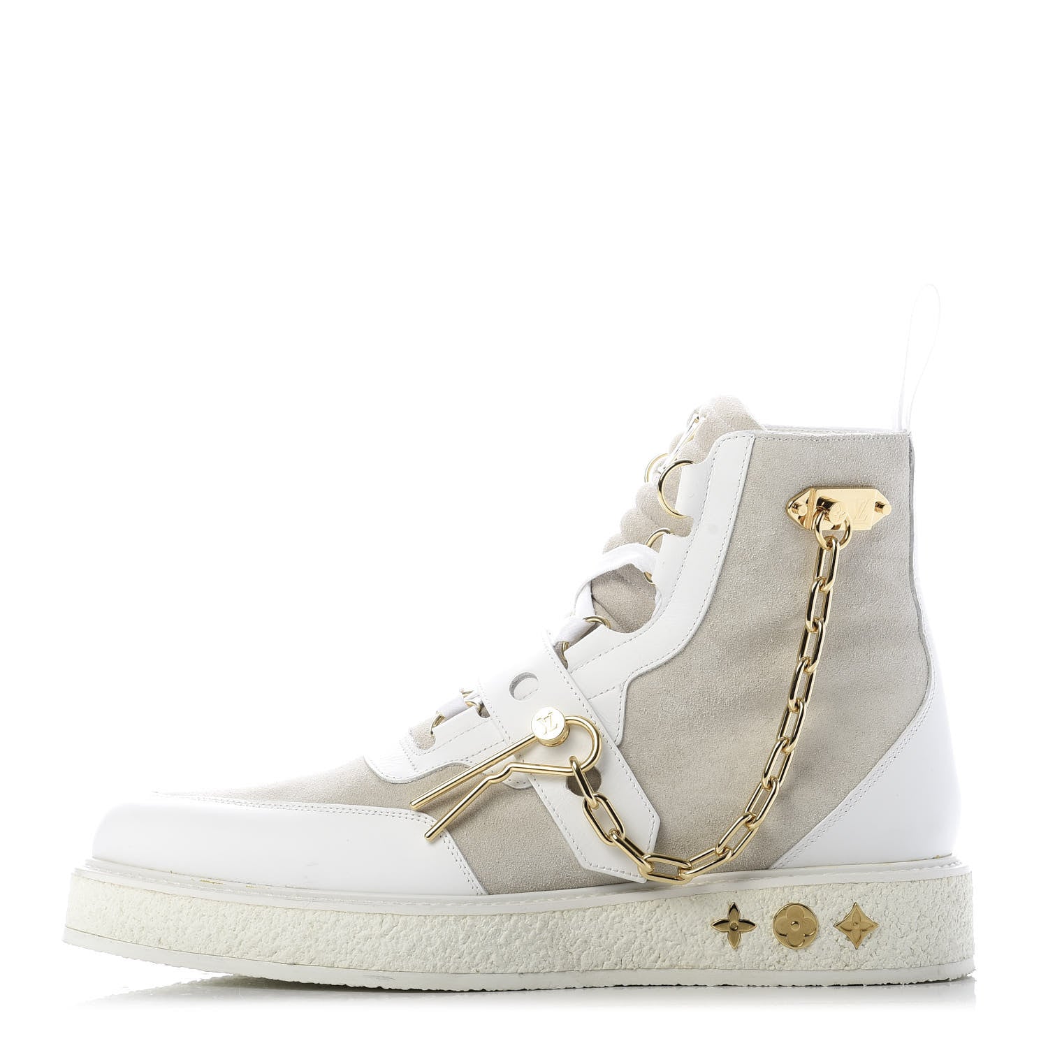 Louis Vuitton Calfskin Suede Mens Creeper Ankle Boots 8.5 White 1 of 10