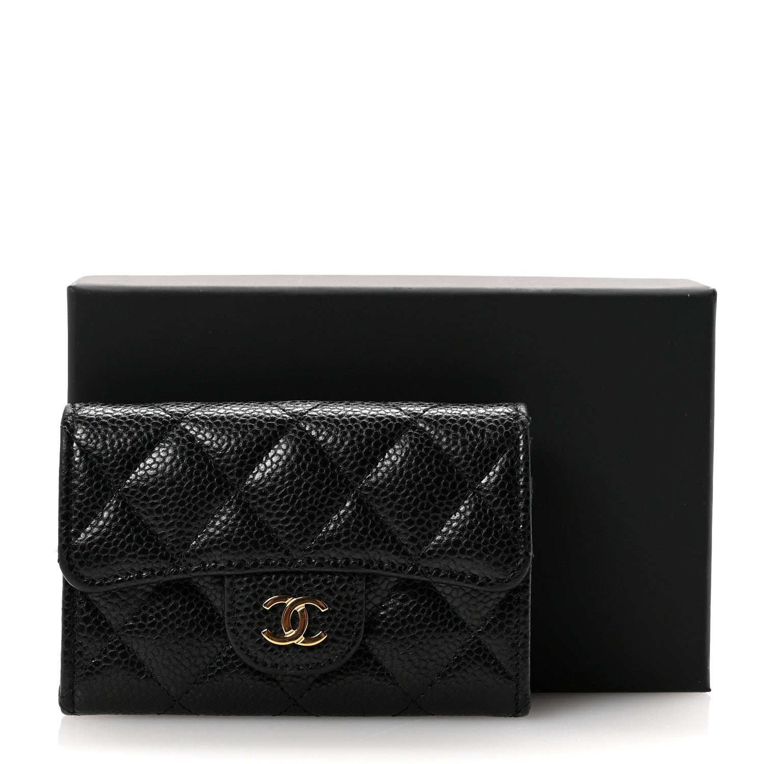 Chanel Caviar Quilted Flap Card Holder Wallet Black 9 of 9