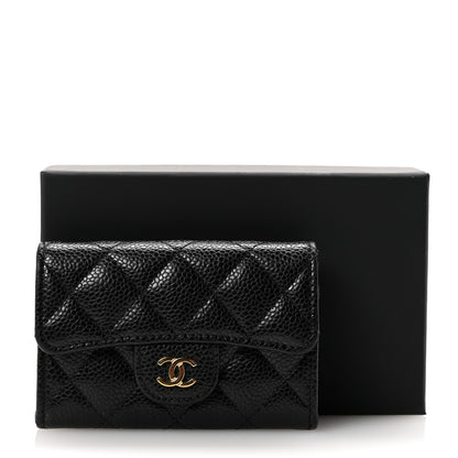 Chanel Caviar Quilted Flap Card Holder Wallet Black 9 of 9