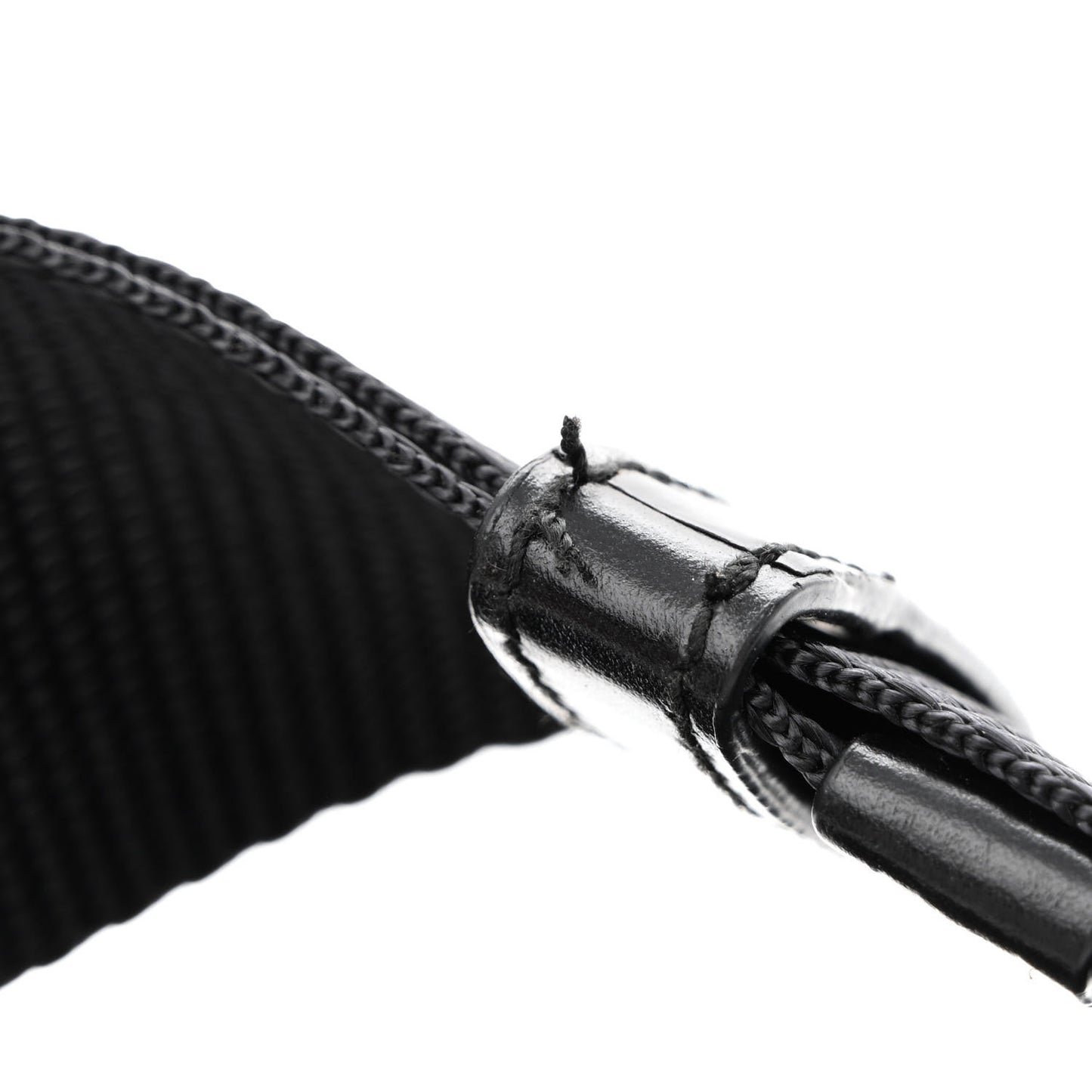 Tessuto Nylon Soft Calfskin Sling Belt Bag Black