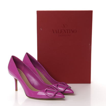 Valentino Garavani Patent Vlogo Signature 80 Pumps 37.5 Radiant Orchid 10 of 10