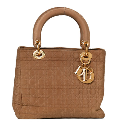 Christian Dior Nylon Cannage Large Lady Dior Tan 1 of 14