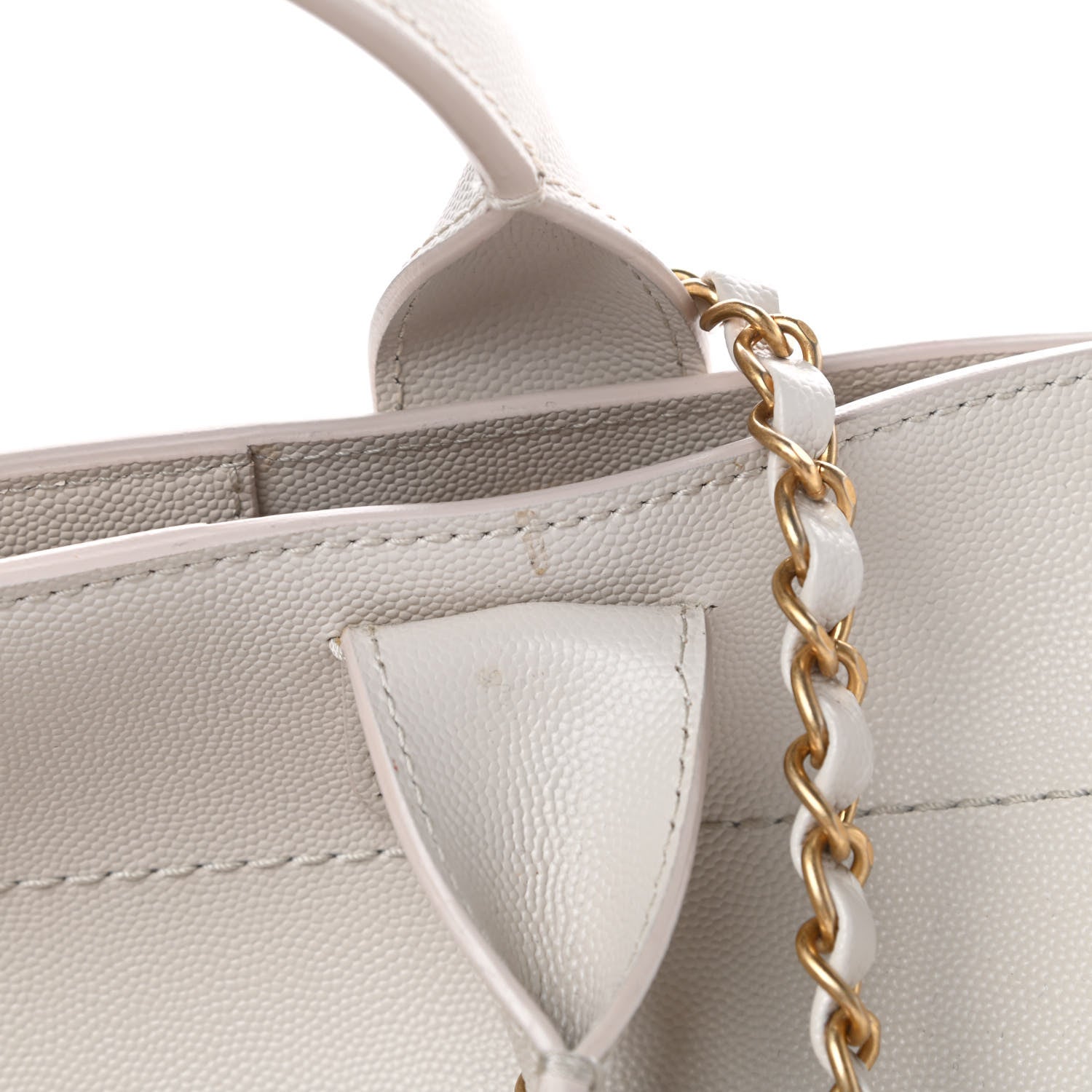 Chanel Caviar Medium Studded Deauville Tote Beige 15 of 15