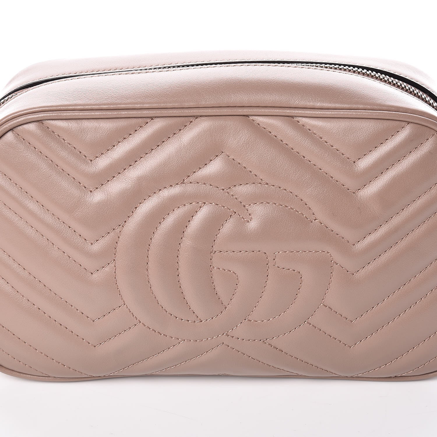 Gucci Calfskin Matelasse Small GG Marmont Chain Shoulder Bag Taupe 8 of 11