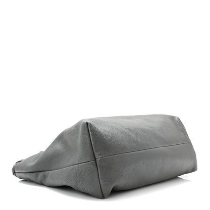 Gucci Pebbled Calfskin Medium Bamboo Tassel Tote Grey 4 of 10