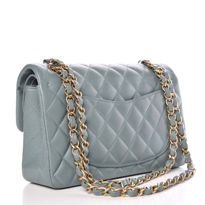 Chanel Iridescent Caviar Quilted Small Double Flap Light Blue 3 of 12