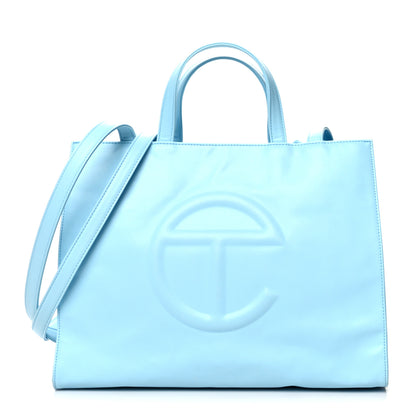 Telfar Vegan Leather Medium Shopping Bag Pool Blue 1 of 16