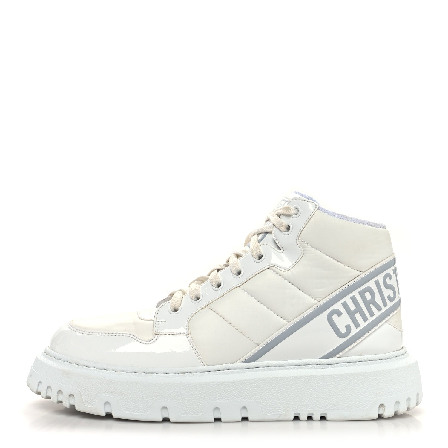 Christian Dior Nylon Fabric Womens D-Player High Top Sneakers 39.5 White 1 of 10