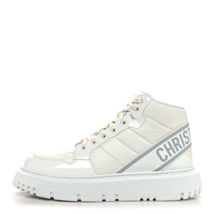Christian Dior Nylon Fabric Womens D-Player High Top Sneakers 39.5 White 1 of 10