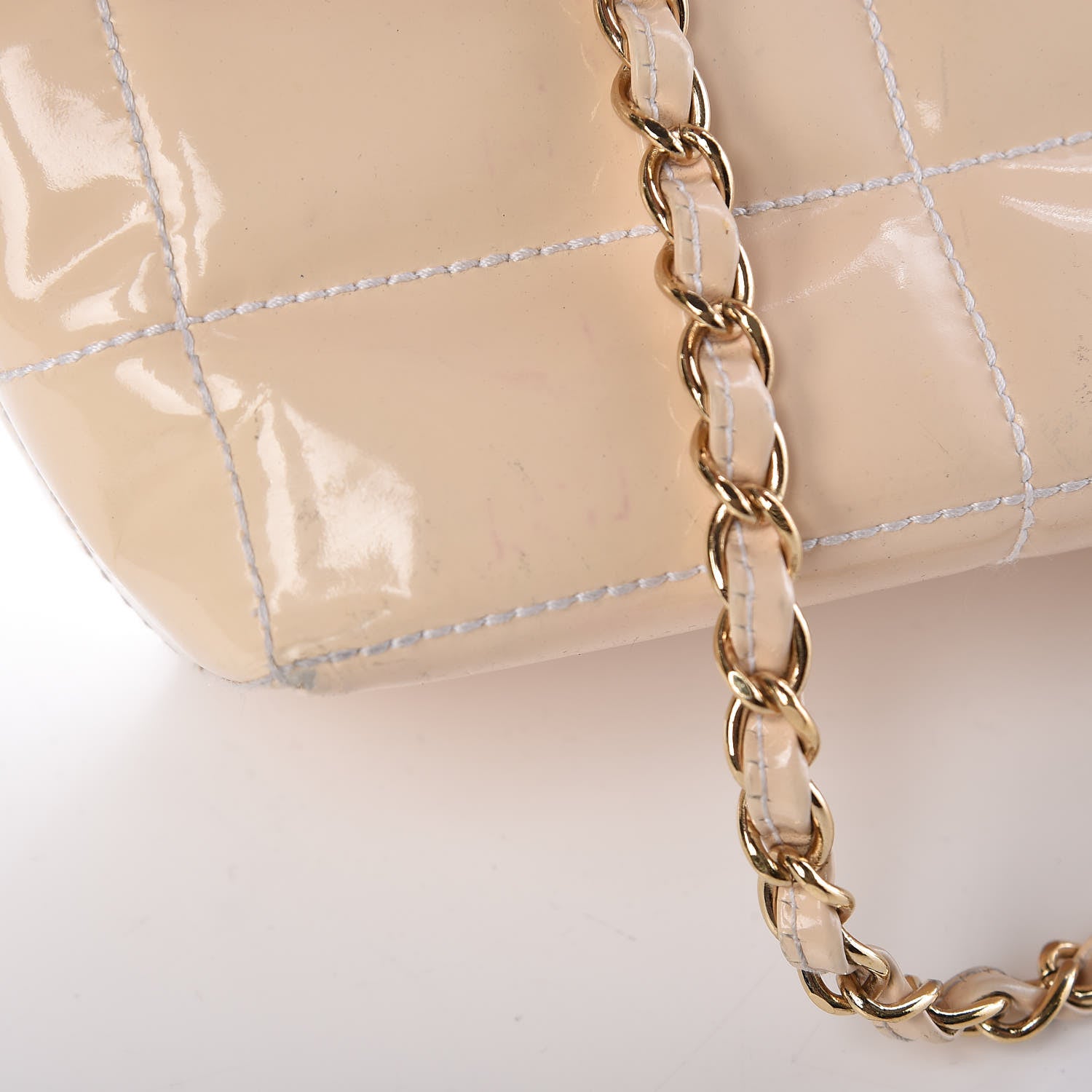 Chanel Patent Chocolate Bar East West Tote White 12 of 27